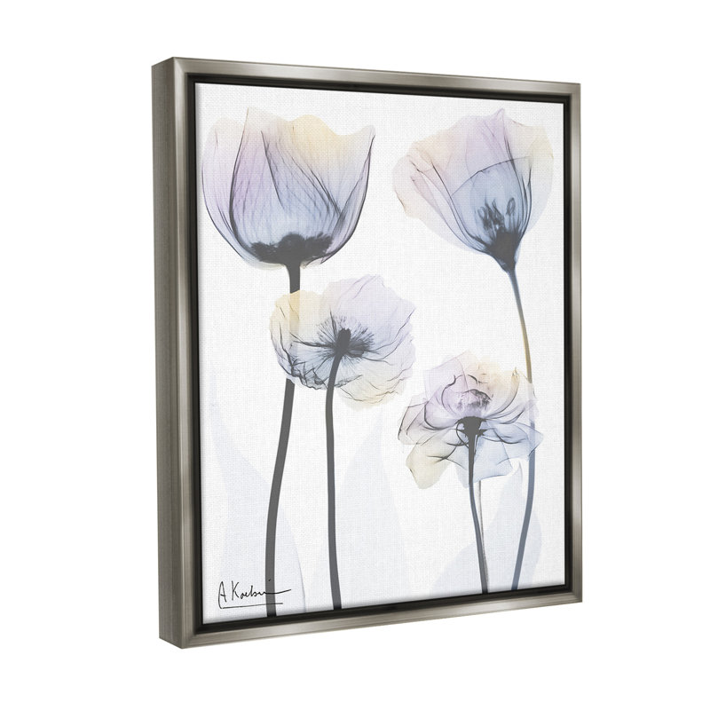 «Subtle Flower Shapes Floater Frame» par Albert Koetsier sur, Cadre flottant gris lustré, H 21 po x l 17 po