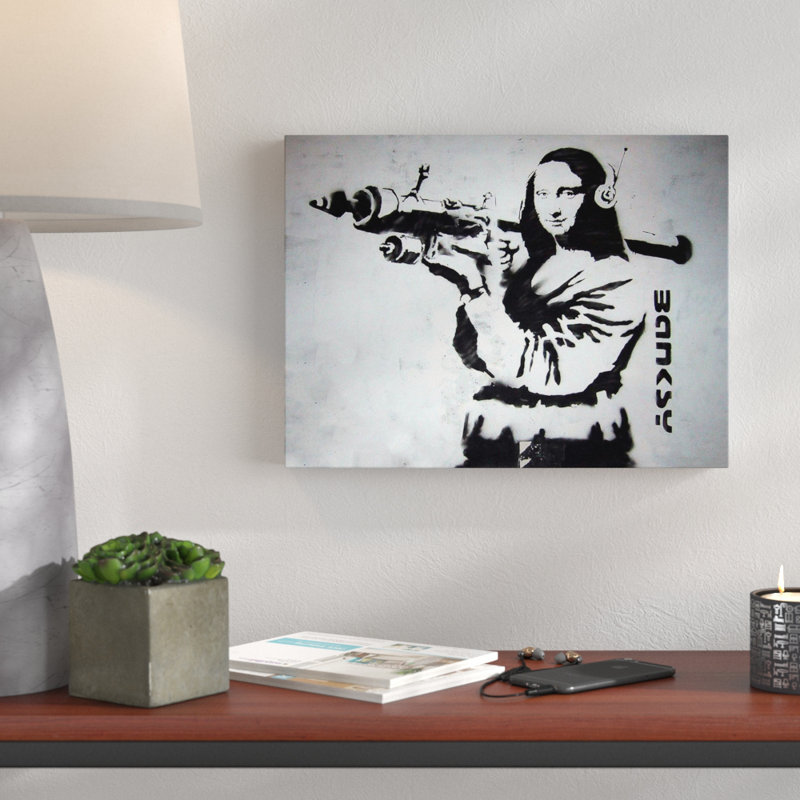 Mona Lisa Bazooka II by Banksy - Wrapped Canvas Print, 30 cm H x 41 cm W x 4 cm D