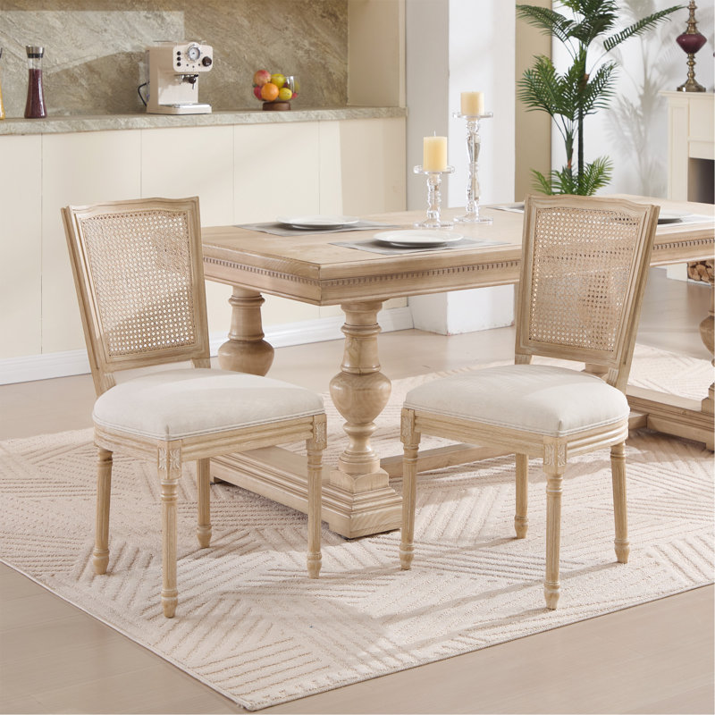 Ensemble de 2 chaises de salle à manger French Country, démontables avec techniques de tréfilage et de sculpture