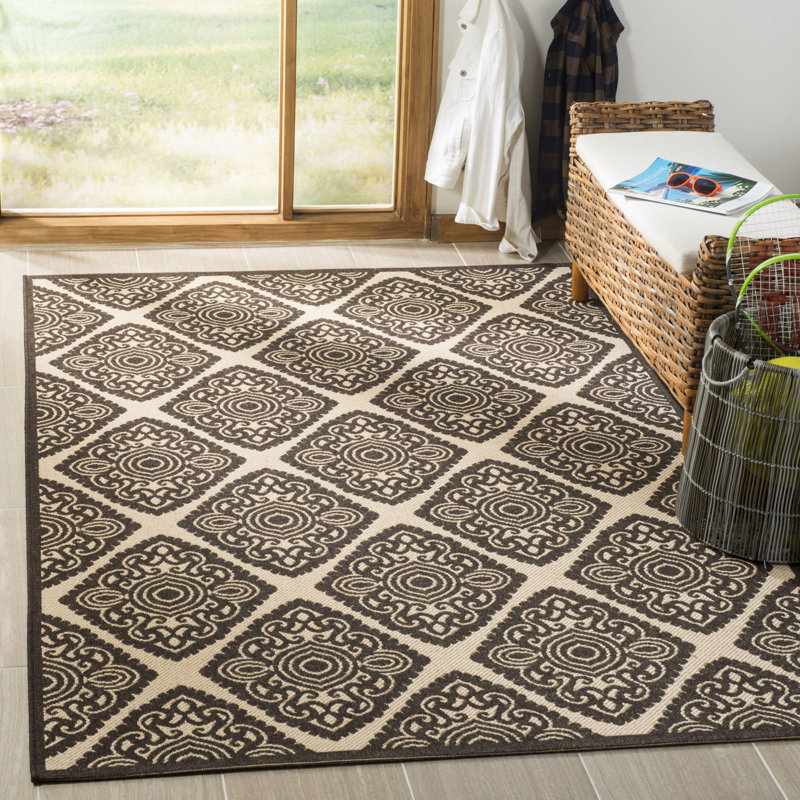 Tapis intérieur / extérieur Burnell Performance Ikat, Rectangle 5 pi 3 po x 7 pi 6 po
