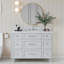 ARIEL Monroe 49 Single Sink Bathroom Vanity with Italian Carrara Marble Top-2084865758-2128345934-2084886921