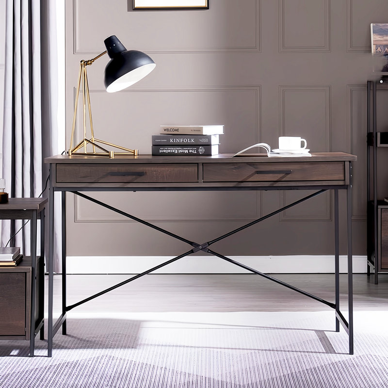 Bureau d'ordinateur de 48 po Caffoz - poste de travail de bureau à domicile avec tablette de rangement, style moderne