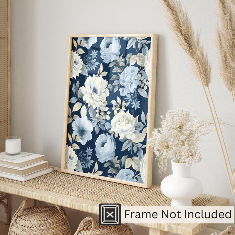 Impression d'art floral sans cadre, H 14 po x l 11 po