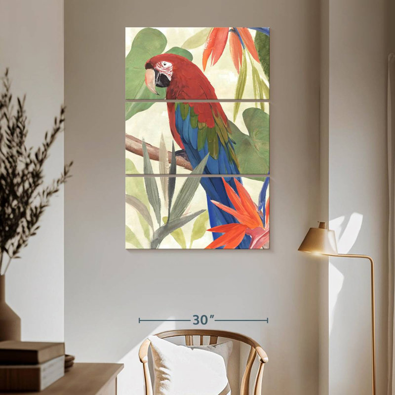 Brampt Tropical Parrot Composition III, 65" H x 42" W