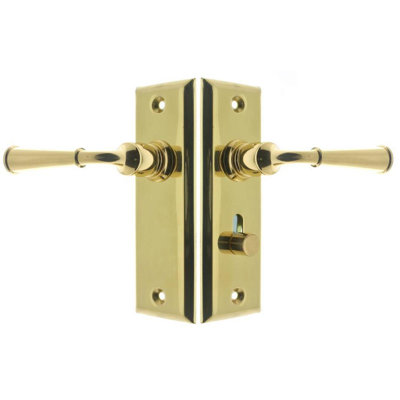 Solid Brass Rectangular Escutcheon Storm Door Latch