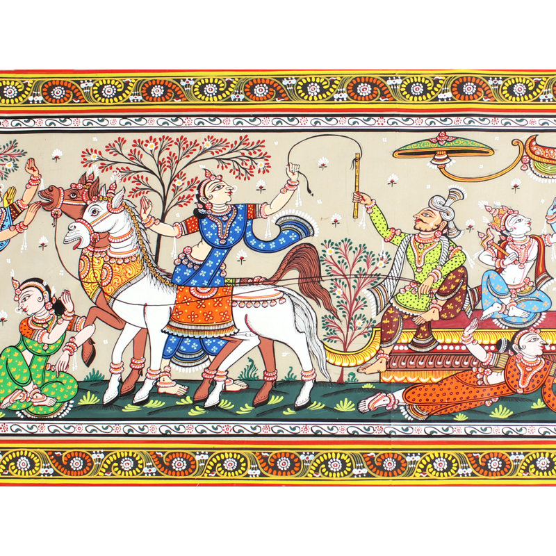 Peinture traditionnelle Mathura Gaman | Paata, peinture sur soie Tussar
