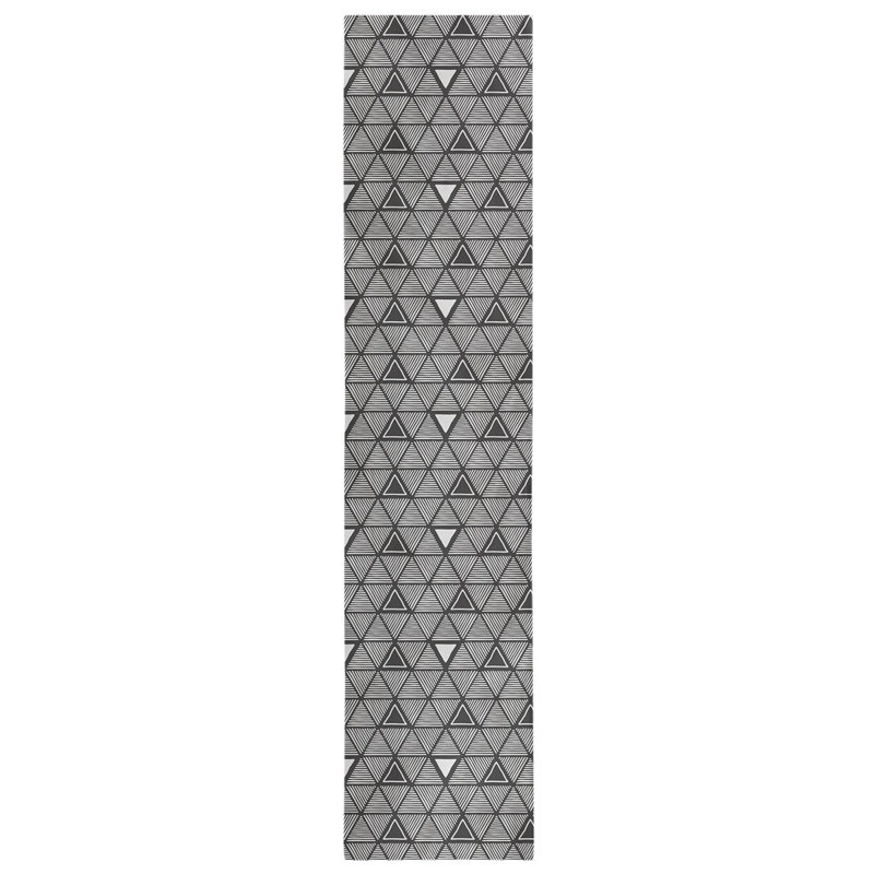 Chemin de table à triangles dessinés à la main Classic, 16 po x 72 po, Noir Zet