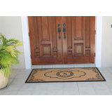 Issac Natural Coir 36" X 72" Entry Double Monogrammed Doormat 