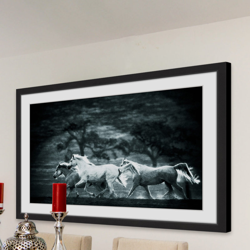 "Blue Arabians" Framed Print, 30" H x 45" W x 1.5" D