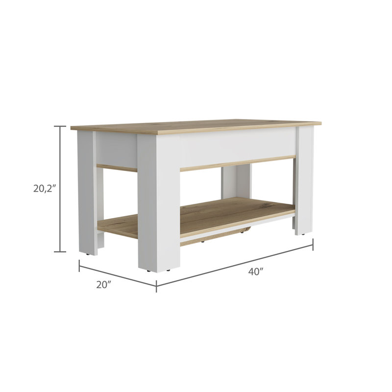 Karmen 1-Shelf Lid Top Storage Table , White