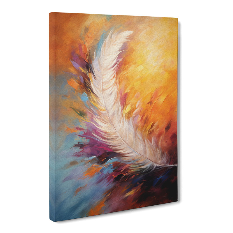 Feather Action Painting No.2 - Print, 50cm H x 35cm W x 3cm D