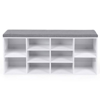 Cotton Blend Upholstered Storage Bench