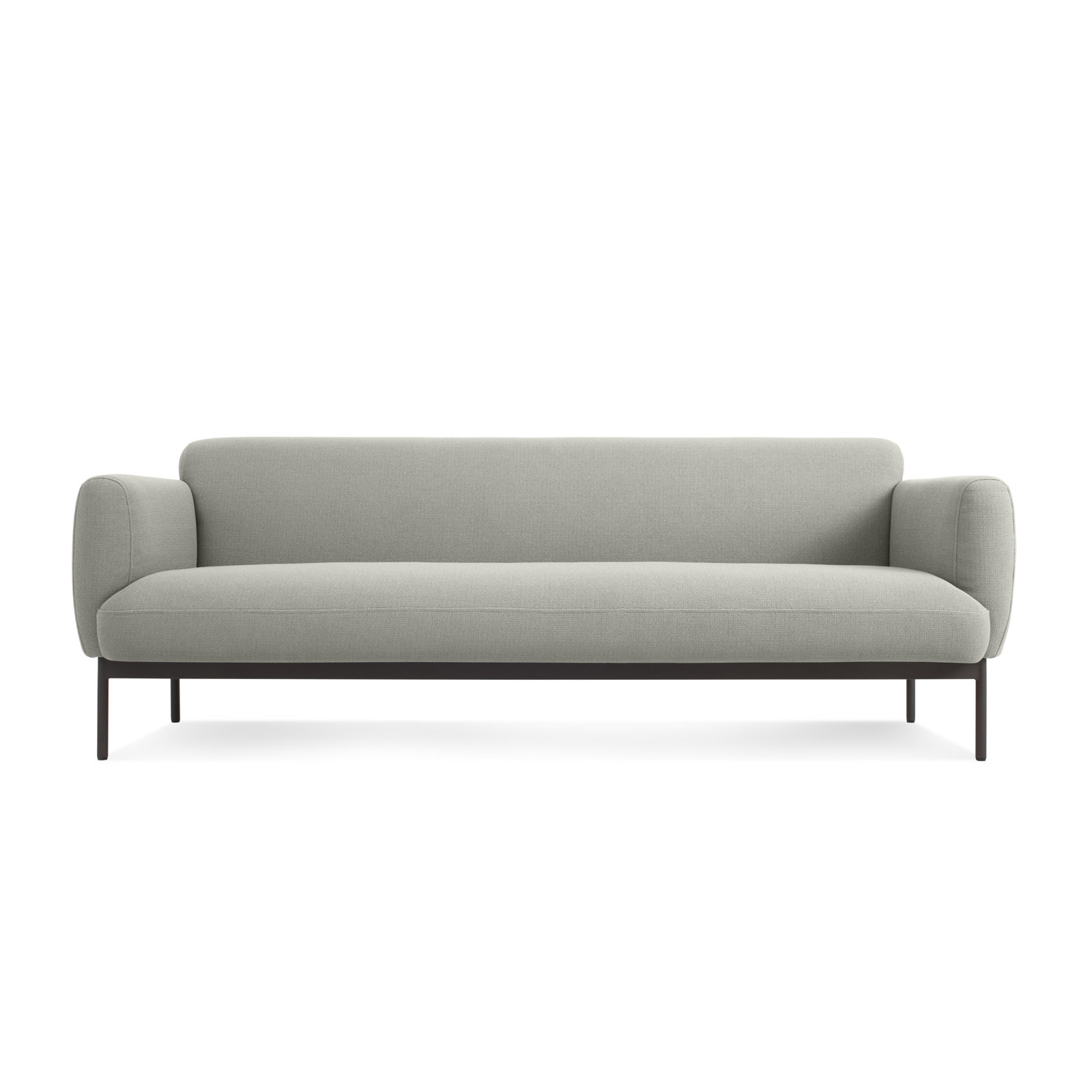 Puff Puff Upholstered Sofa, Edwards Light Grey Crossweave, 31" H x 87" W x 35" D