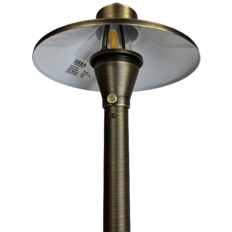 Brass Mushroom LED Pathway Light with Warm White Bulb