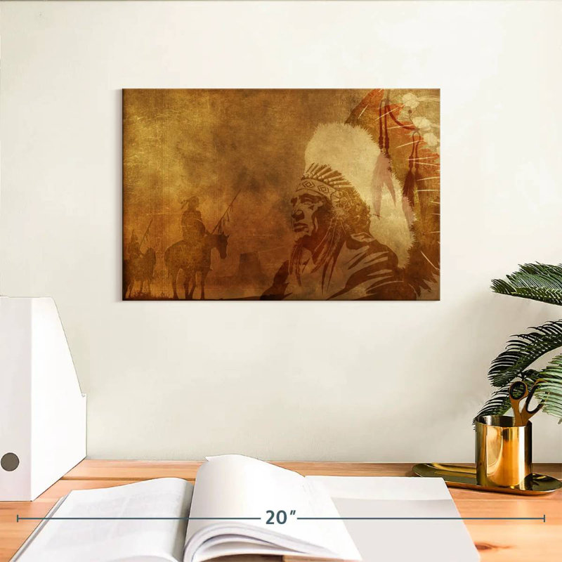 Lelar Native American Depiction, 8" H x 12" W