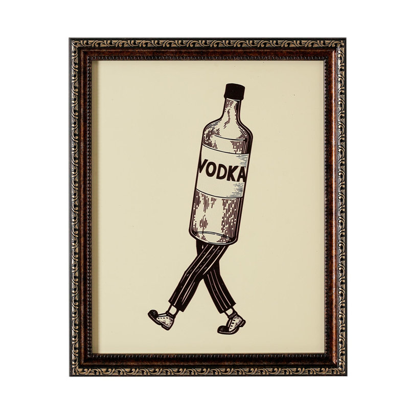 Décoration murale en verre à pied vodka
