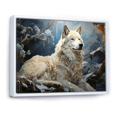 «Wolf Watch In Winter Patchwork III», reproduction d'art sur toile