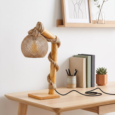 Lampe sur pied bohème tissée naturelle Starlight