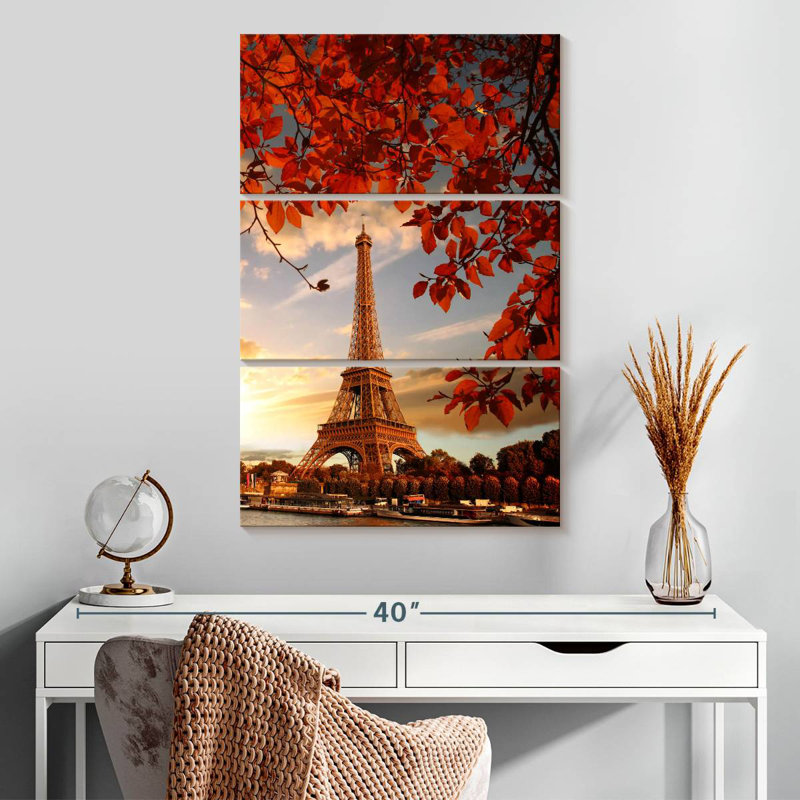 Masam, coucher de soleil d'automne à Paris, H 32 po x l 20 po