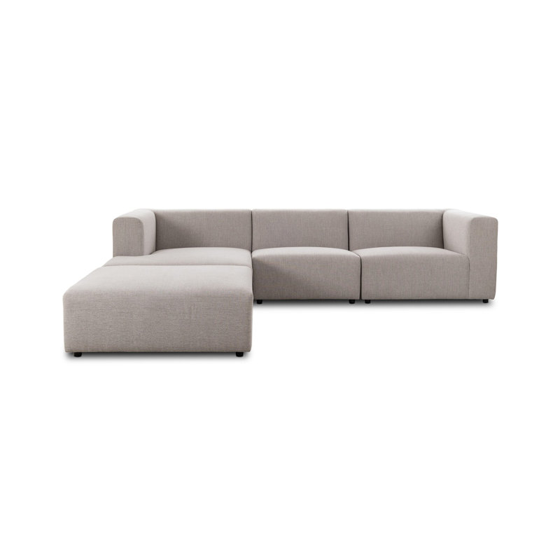 Lawndale 3PC LAF Sectional W/ Ottoman-Napa Sandstone, Left Hand Facing