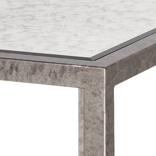 Paris Solid Wood End Table, Silver