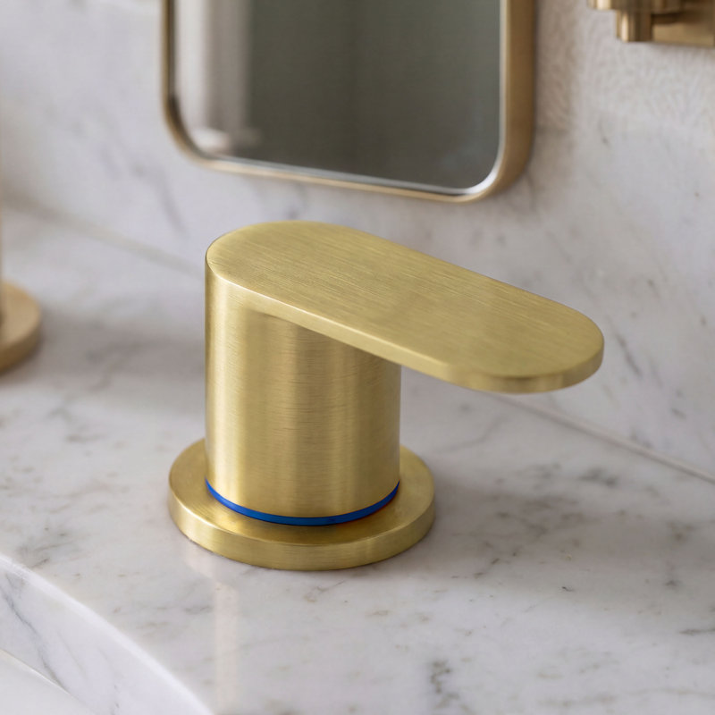 Robinet de lavabo pour salle de bain à 3 trous et 2 poignées Verve, Or brossé