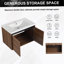 Ensemble de meuble-lavabo brun avec lavabo en résine 30 po et 2 portes-578595015