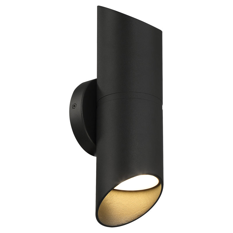 Grand support mural d'extérieur à DEL bidirectionnel Jarris - Satin, Noir, H 14 po x l 4,75 po x P 4,75 po