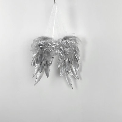 Silver Angel Wing Ornament