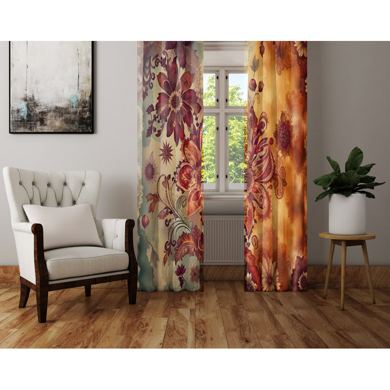 Paire de rideaux semi-transparents en polyester Arevik, L 40 po x L 82 po