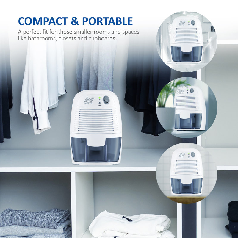 NETTA 500ml Mini Dehumidifier, Grey