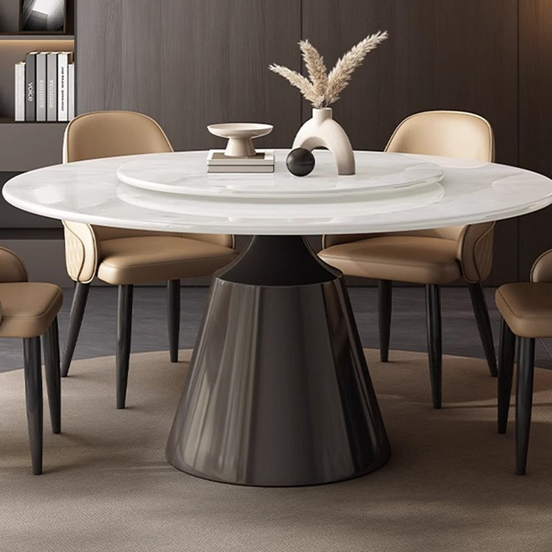 Table de salle à manger ronde en marbre, H 29,52 po x L 51,18 po x l 51,18 po