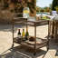 Chariot-bar extérieur en osier PE avec porte-bouteilles et roulettes verrouillables Ashen-125238876