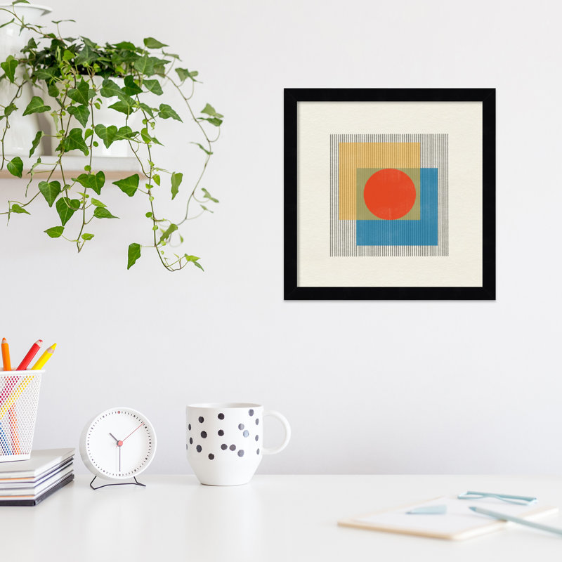 Midcentury Modern Object No 3 by Miuus, White, 13" H x 13" W x 1" D
