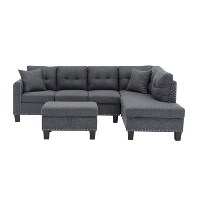 Camden Power Sectional Sofa With Storage Ottoman