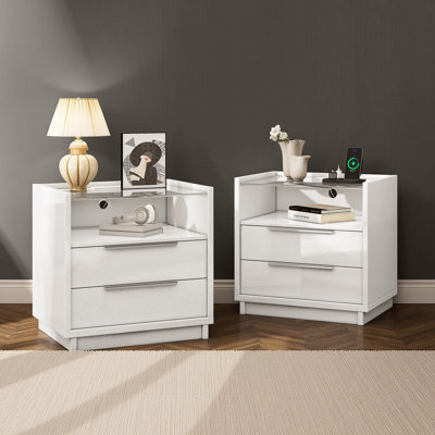 Modern Nightstand With Charging Station