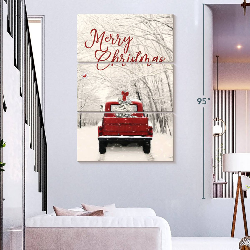 Camion de joyeux Noël rétro Lelend, H 57 po x l 36 po