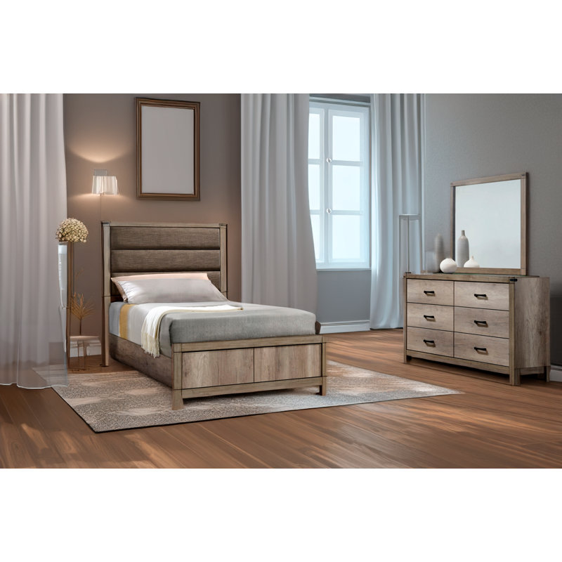 Ensemble de chambre à coucher à panneau en mélamine 3-1 Josona, Très grand