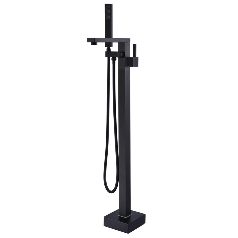 Single Handle Floor Mounted Tub Faucet, Matte Black
