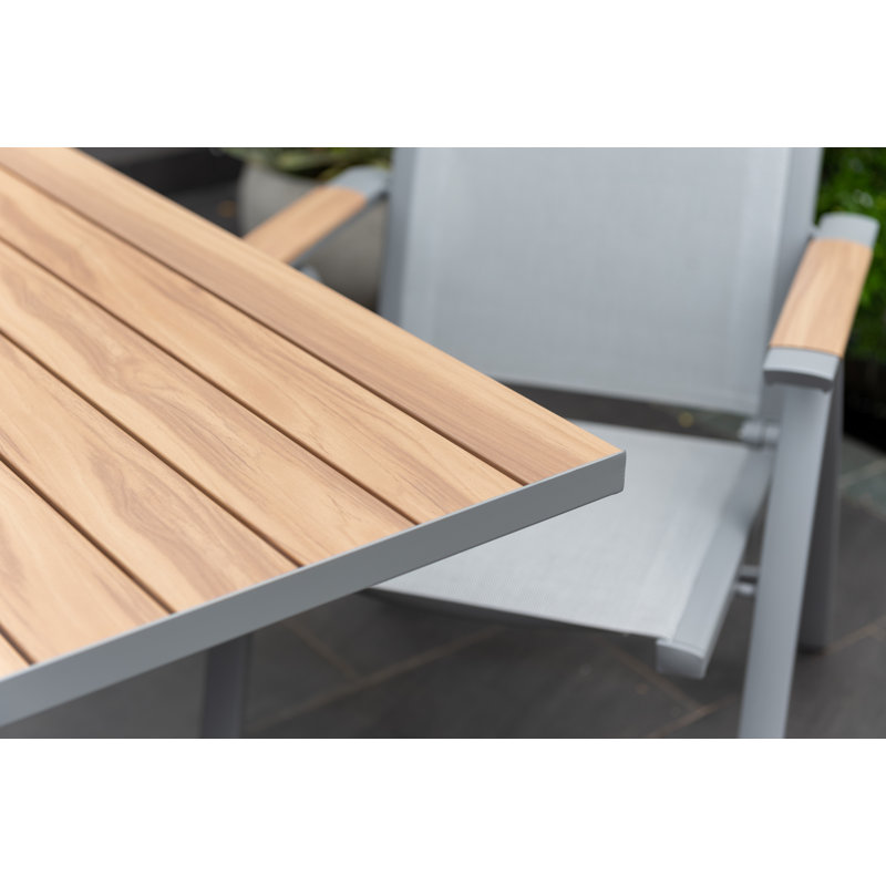 LifestyleGarden Bora 100% Maintenance Free Aluminum Outdoor Patio Extendable Sand Dining Table
