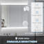 Miroir de salle de bain à DEL 35,5 x 29,5 po, armoire avec gradateur, blanc