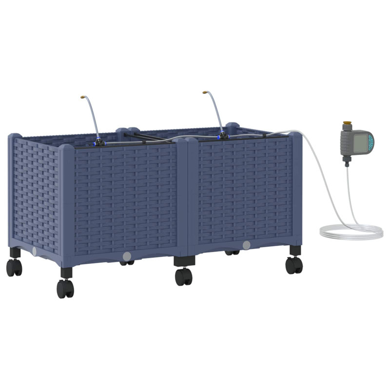 Planter, 43.5cm H x 80cm W x 40cm D, Grey