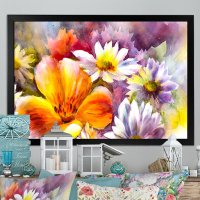 «Bright Bouquet Of Spring Flowers IV», reproduction sur toile flottante