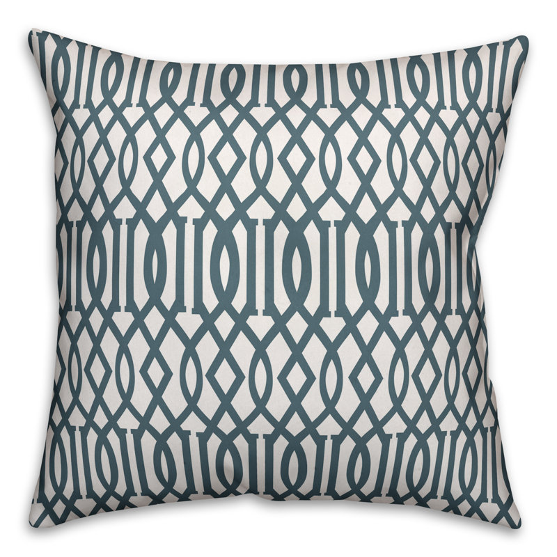 Coussin en treillis en roswell ardoise impérial, 18 po x 18 po