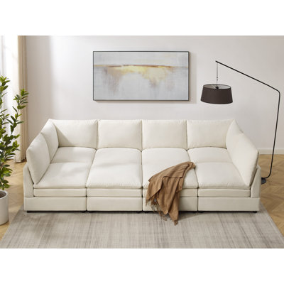  Canapé modulaire rembourré 8 pièces avec 2 repose-pieds Cann