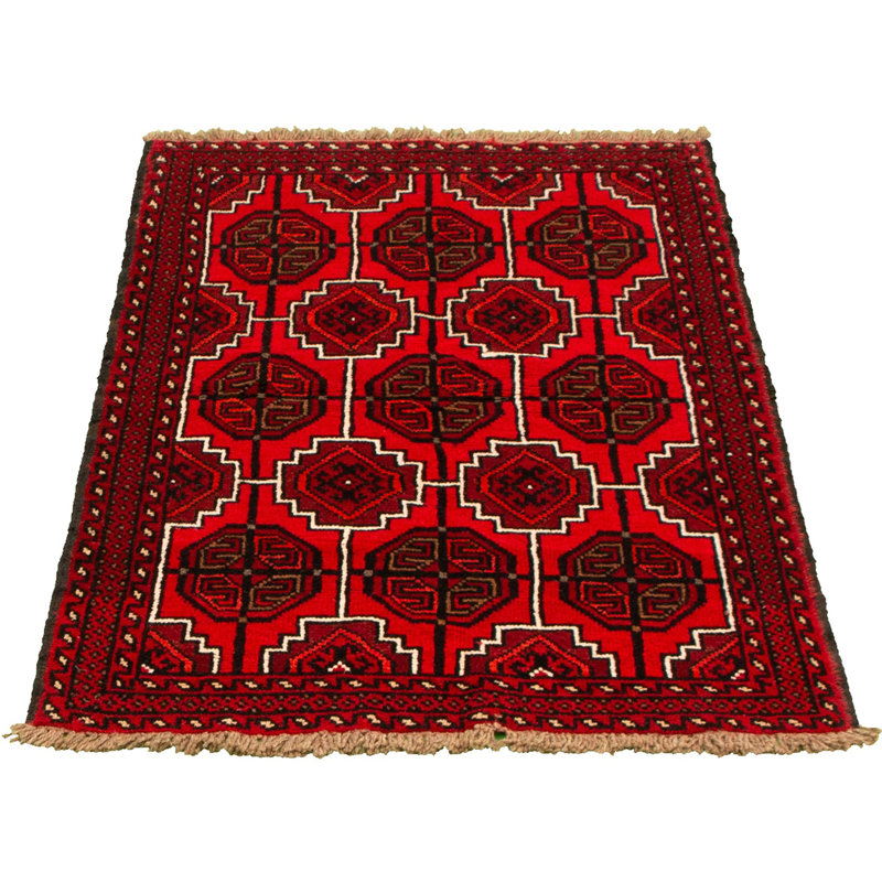 Tapis décoratif en laine noué à la main de conception unique 3 pi 7 po x 5 pi 10 po BERTL