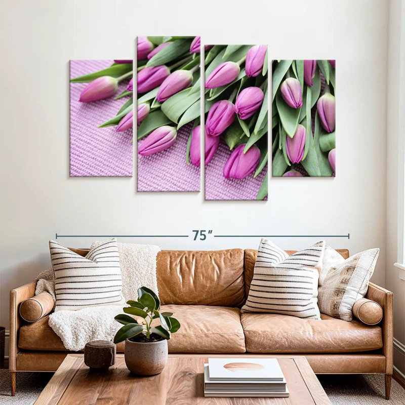 Harnek tulipes mauves, H 42 po x l 68 po