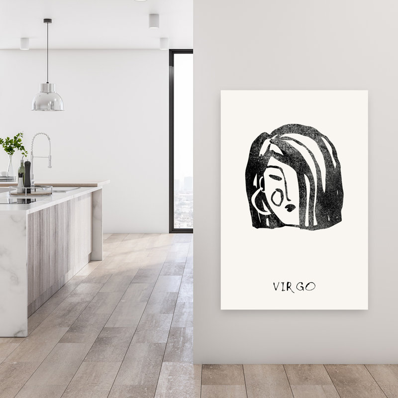«Mystic Virgo Sign», art mural abstrait minimaliste, 48" H x 32" W