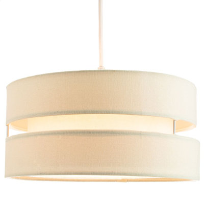 Contemporary Quality Linen Fabric Triple Tier Ceiling Pendant Light Shade