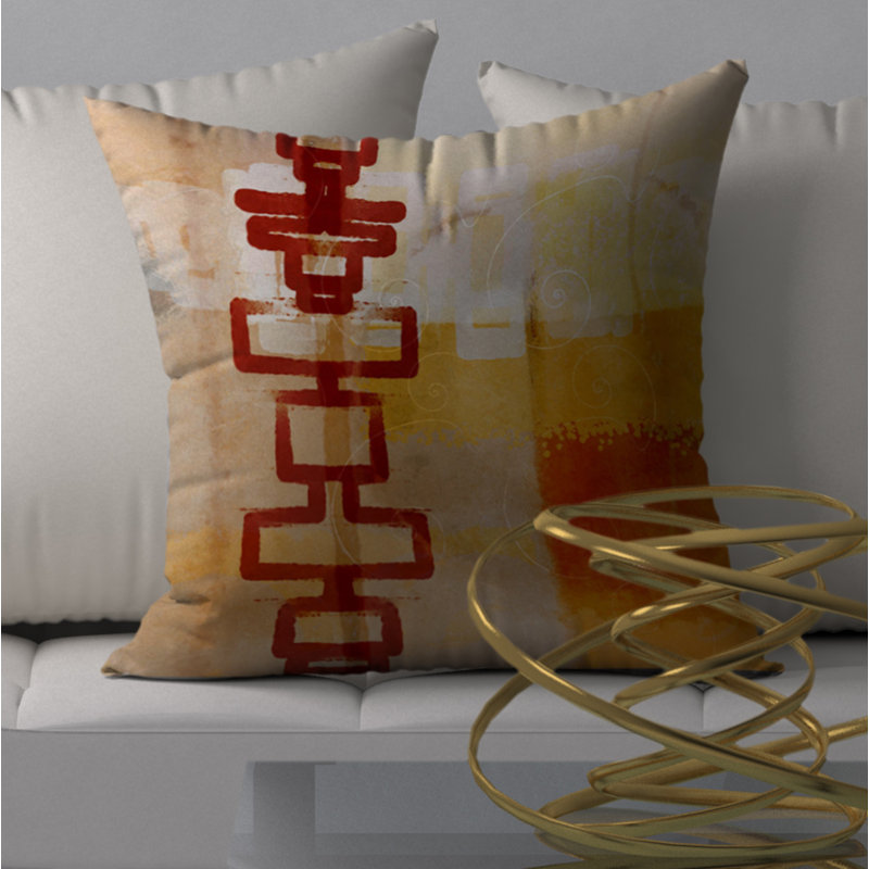 Abstract Throw Pillow, 20" H x 20" W
